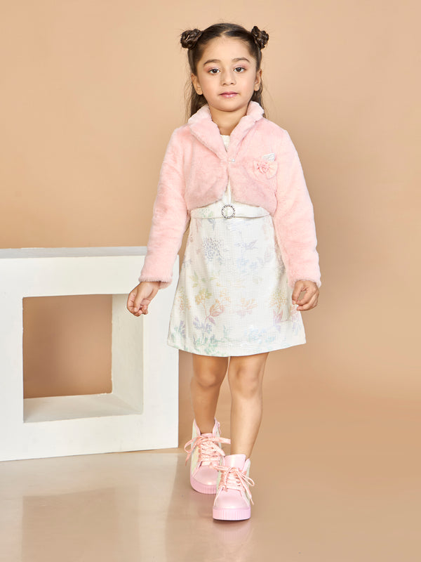Girls Printed Dress & Jacket 19830
