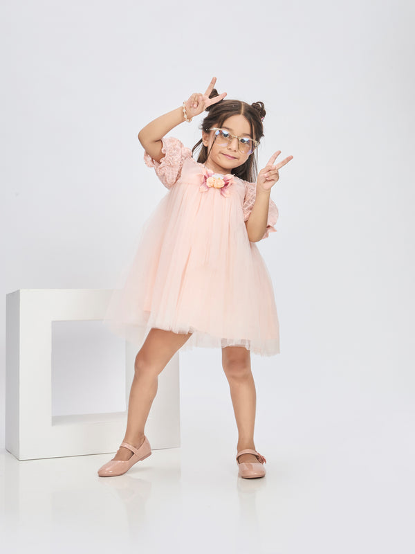 Girls Design Net Dress 19854