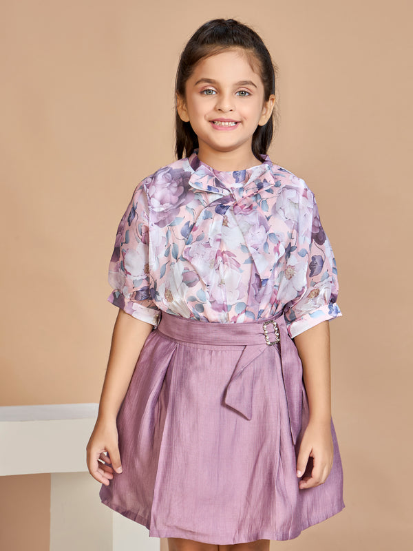 Girls Floral Print Skirt & Top 19866