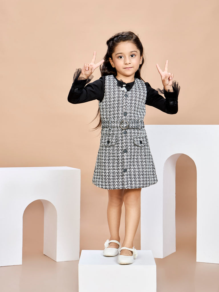 Girls Zari Dungaree & Top with Belt 19958