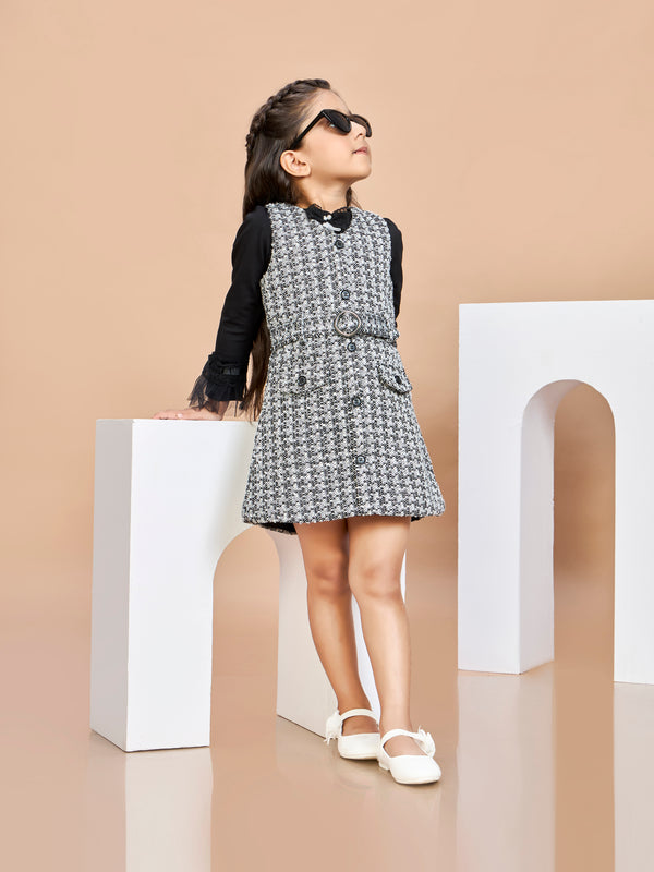 Girls Zari Dungaree & Top with Belt 19958