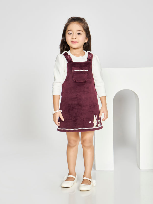 Girls Trendy Dungaree & Top 19972