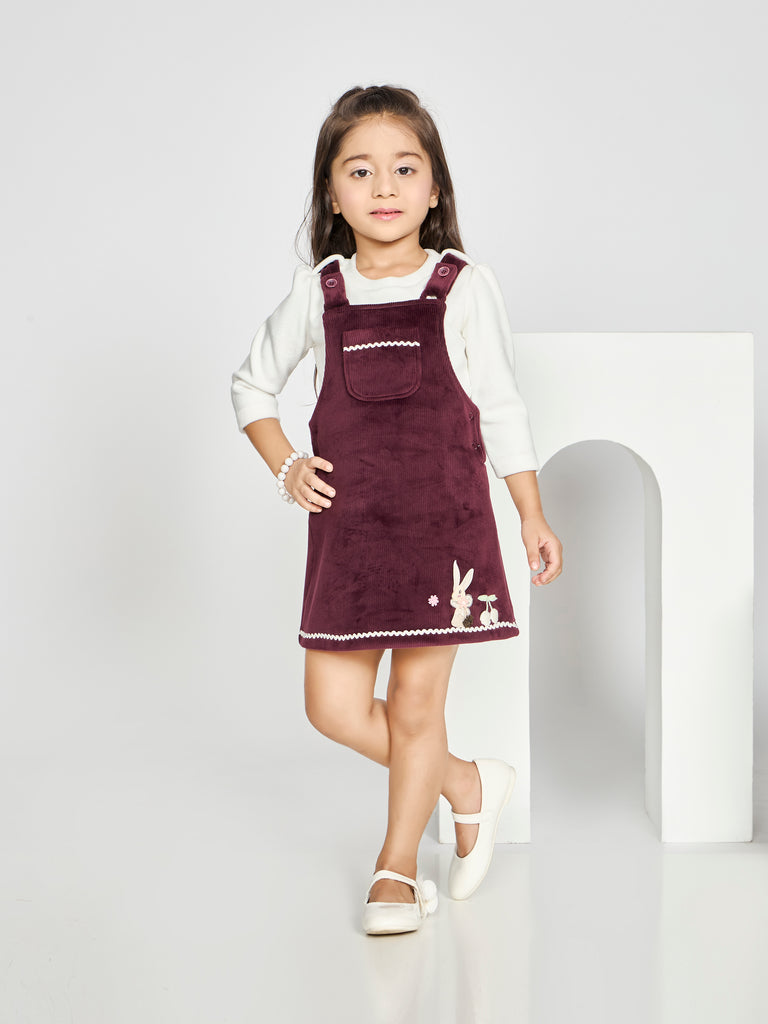 Girls Trendy Dungaree & Top 19972