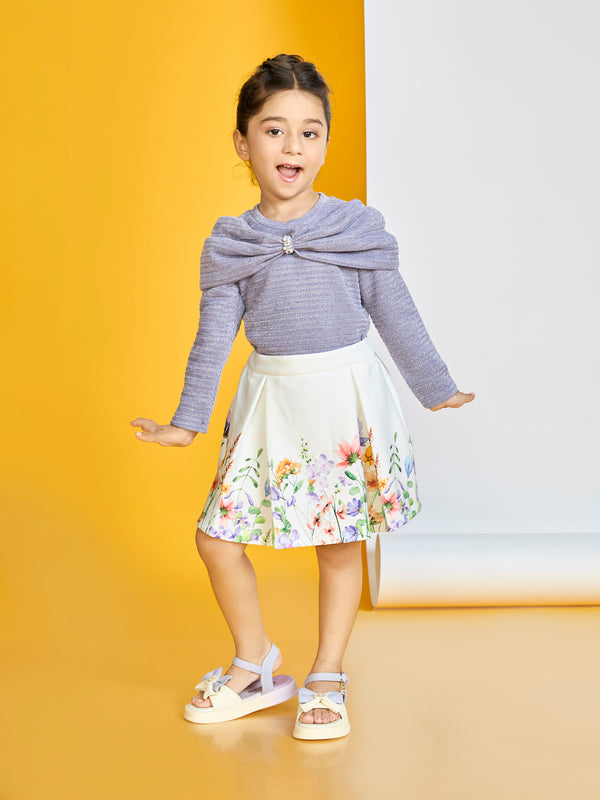 Girls Zari Skirt & Top 19974