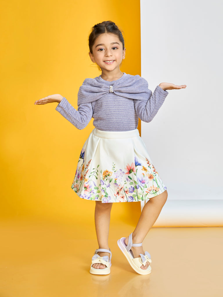 Girls Zari Skirt & Top 19974