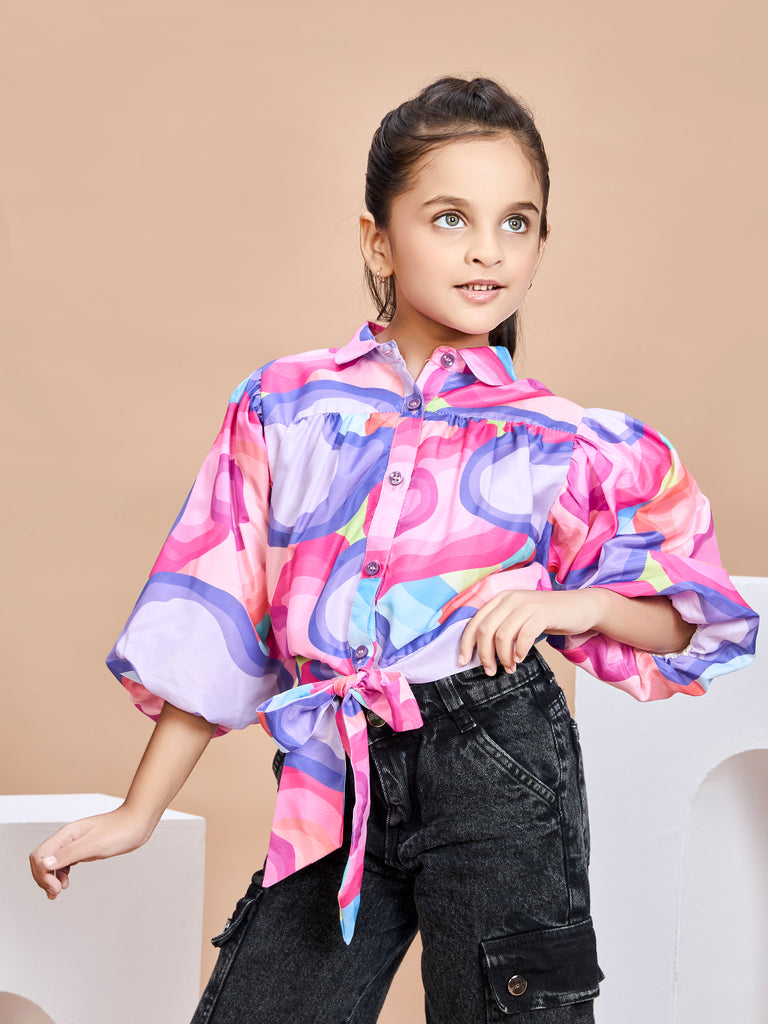 Girls Abstract Print Top 19980