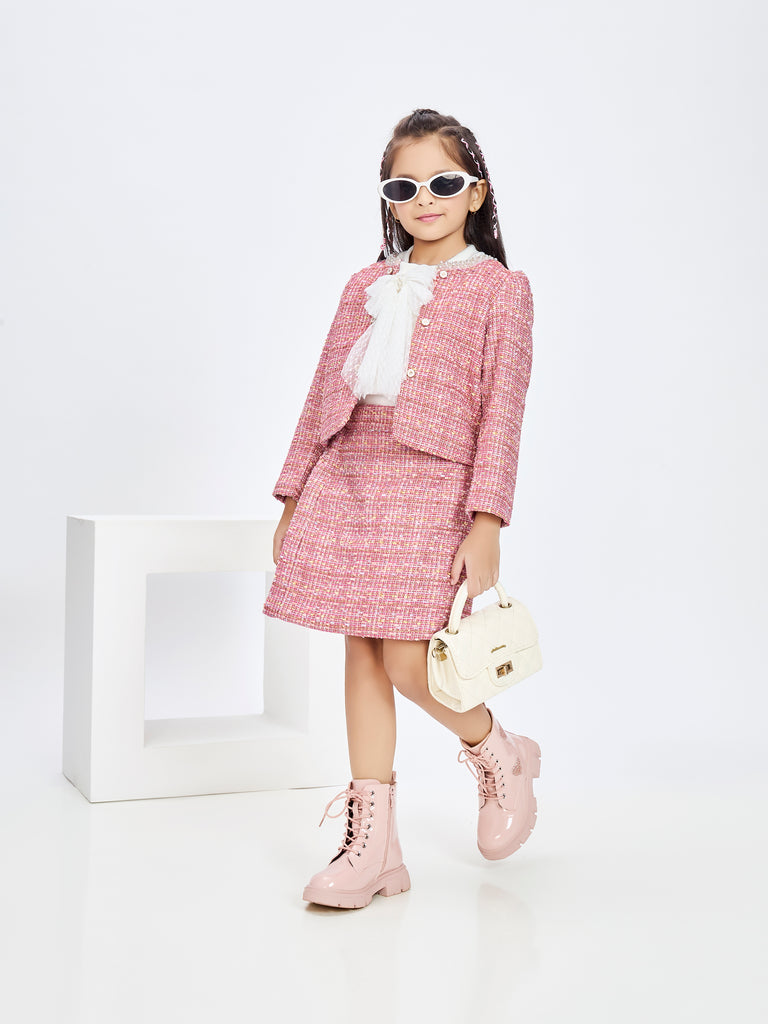 Girls Zari Skirt, Top & Jacket 19984