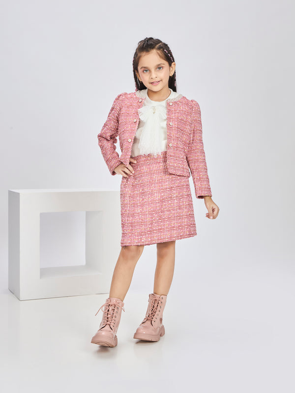 Girls Zari Skirt, Top & Jacket 19984