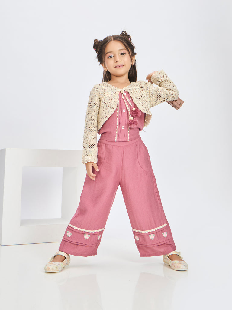 Girls Design Net Pant, Top & Jacket 19995