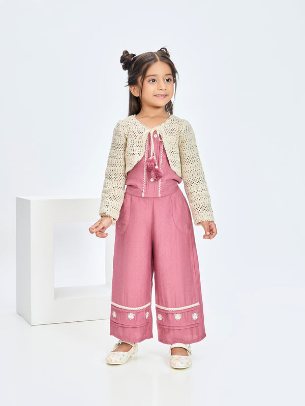 Girls Design Net Pant, Top & Jacket 19995