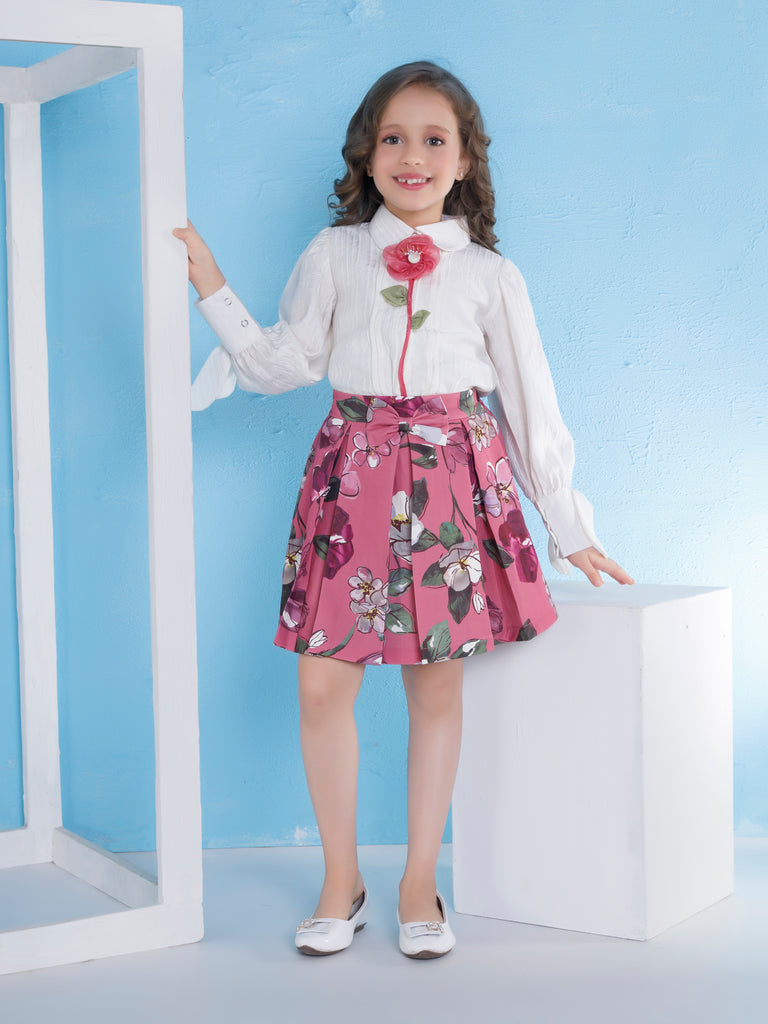 Girls Floral Print Skirt & Top 20127