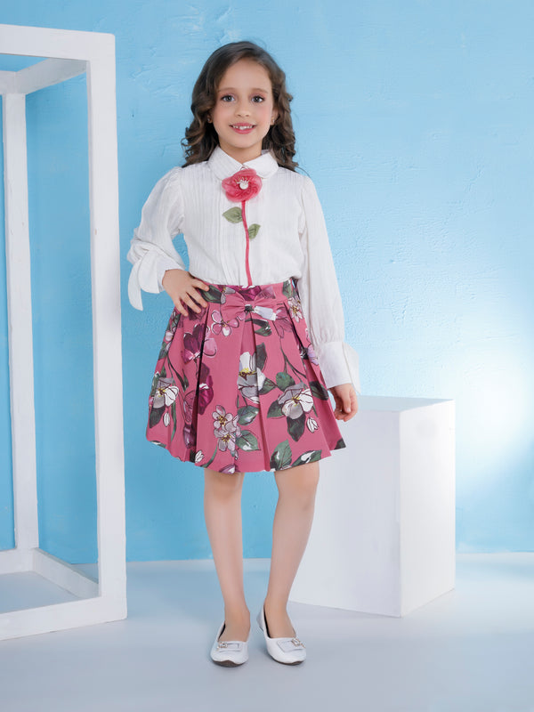Girls Floral Print Skirt & Top 20127