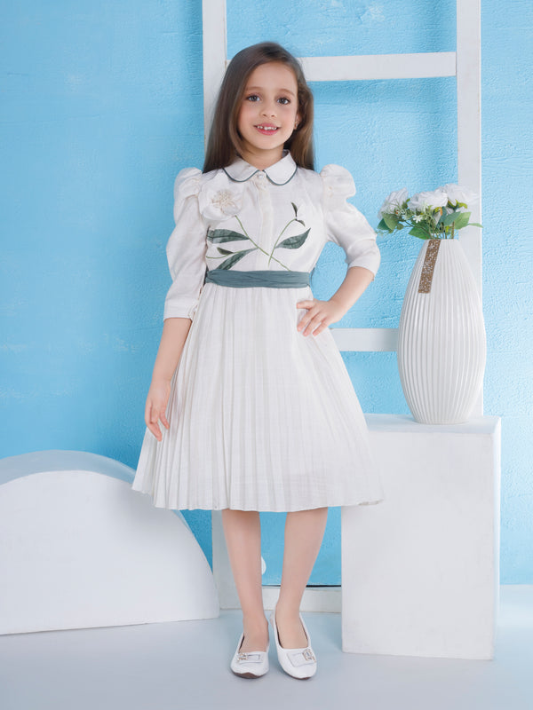 Girls Floral Dress with Belt 20130