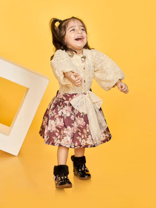 Girls Floral Print Skirt & Top 20133
