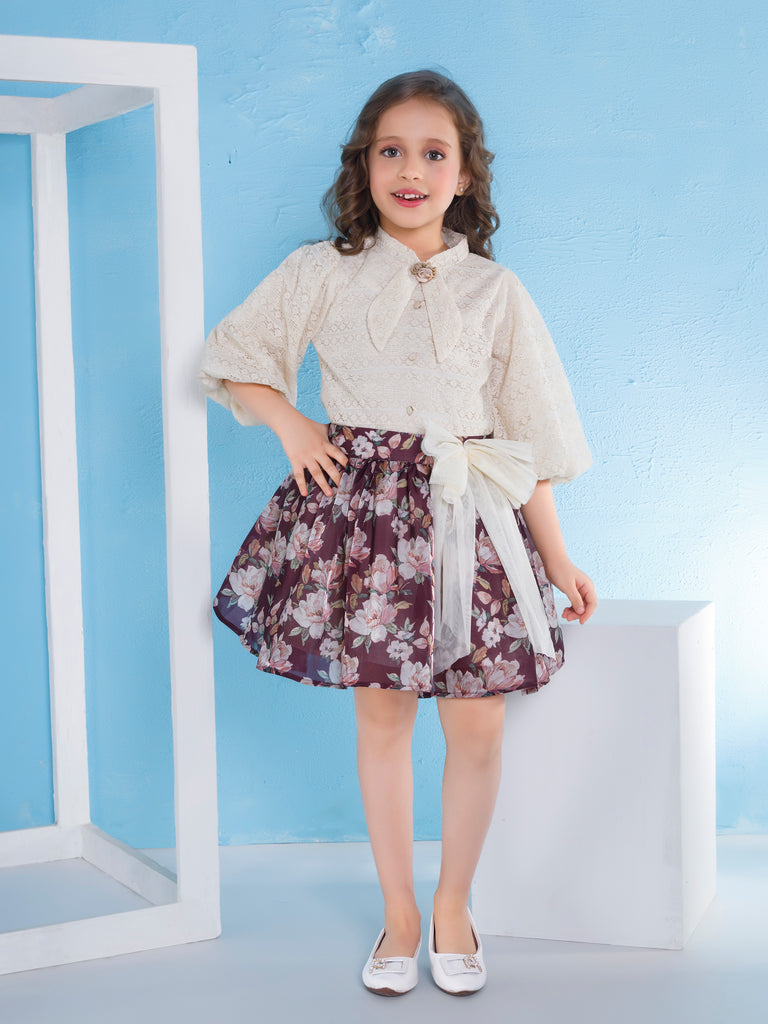 Girls Floral Print Skirt & Top 20134