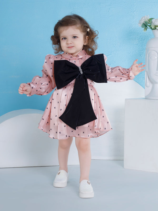 Girls Printed Dress with Belt 20155