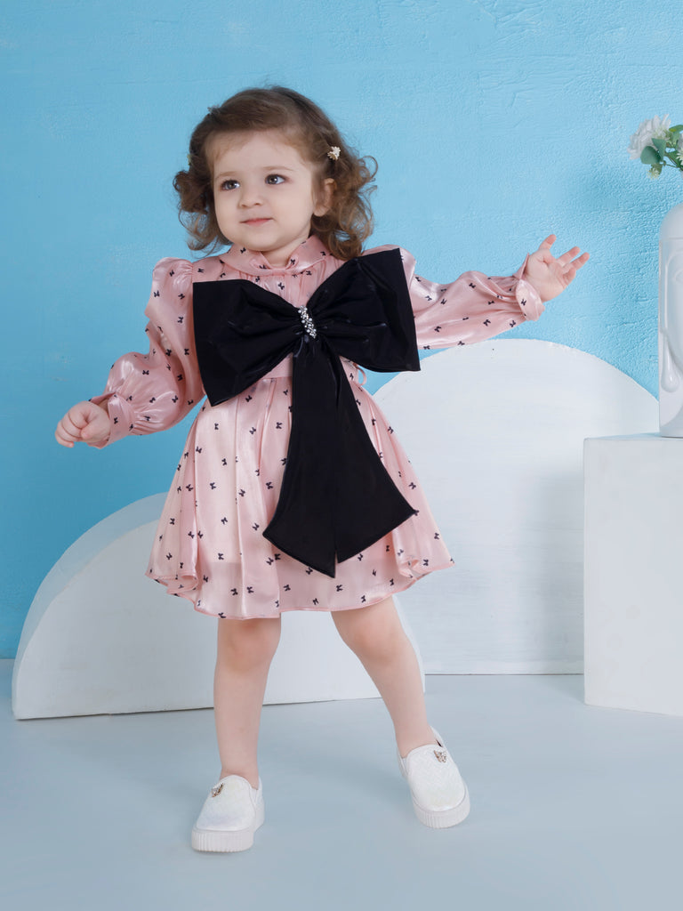 Girls Printed Dress with Belt 20155