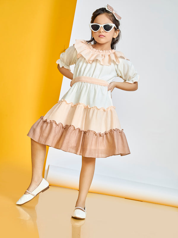 Girls Casual Dress with Hairclip & Belt 20160