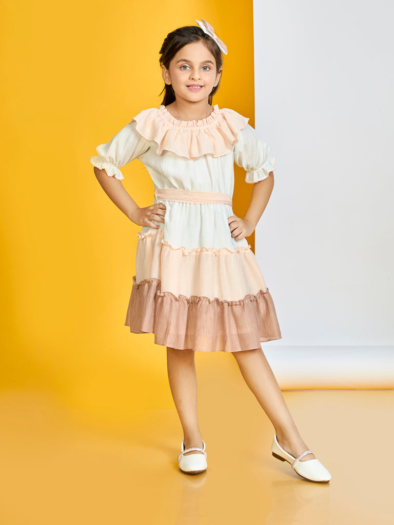 Girls Casual Dress with Hairclip & Belt 20160