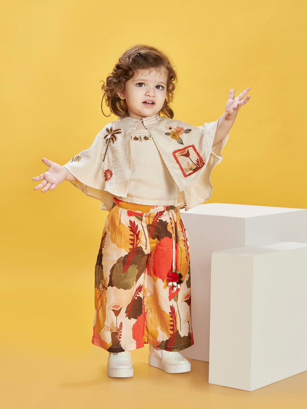 Girls Floral Print Pant, Top & Jacket 20163