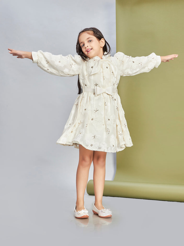 Girls Jaquard Dress with Belt 20172