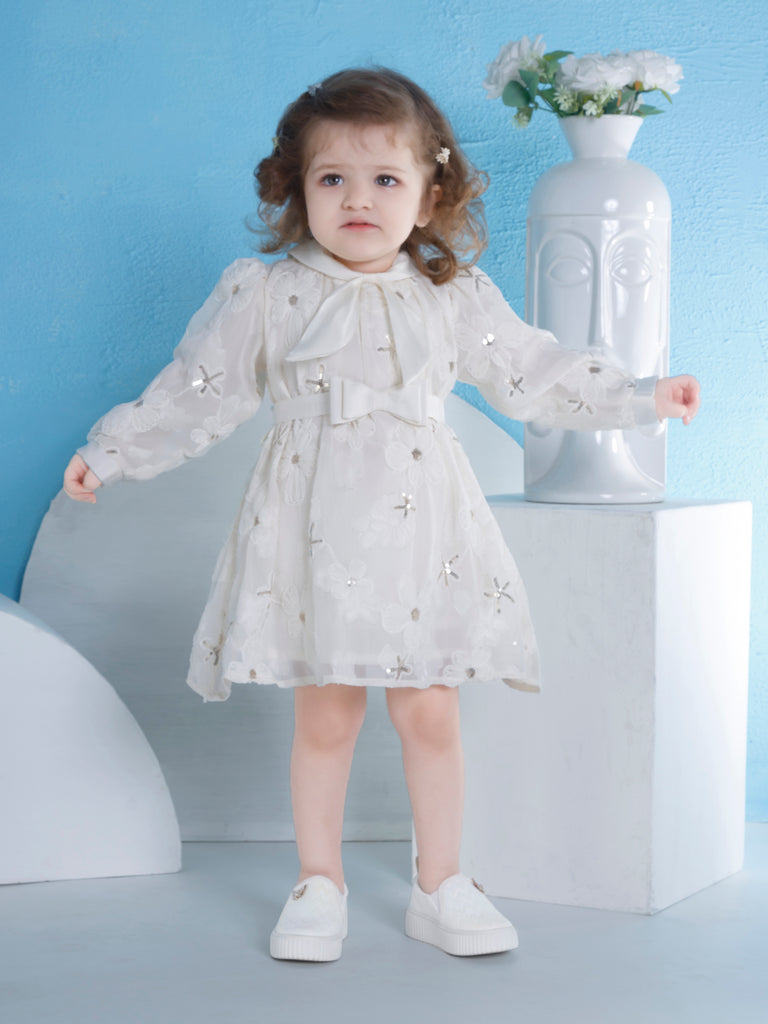 Girls Embroidered Dress with Belt 20202