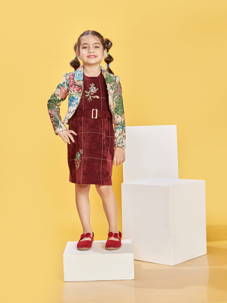 Girls Velvet Dress & Jacket 20222