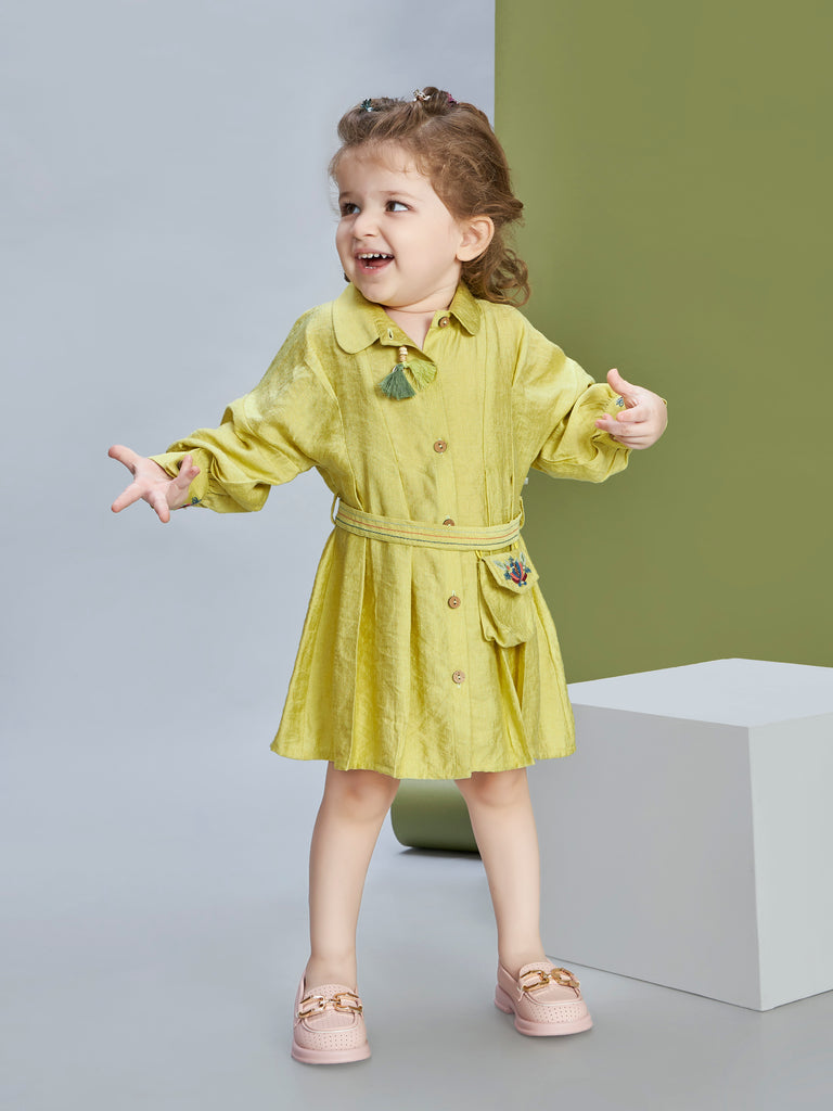 Girls Over Dyed Dress with Belt 20256