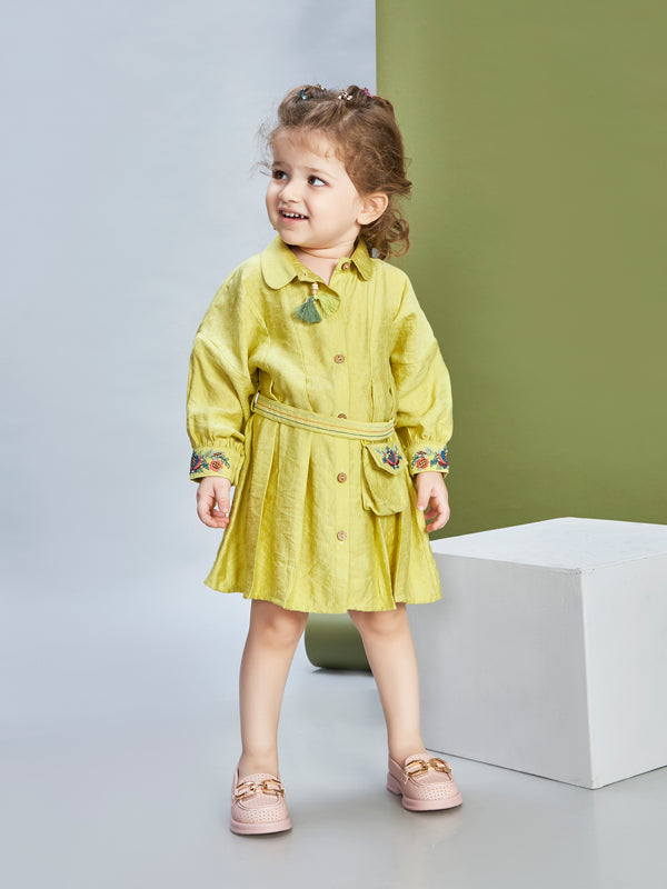 Girls Over Dyed Dress with Belt 20256