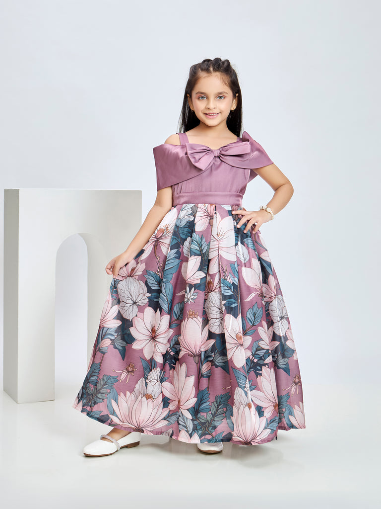 Girls Floral Print Gown 20275