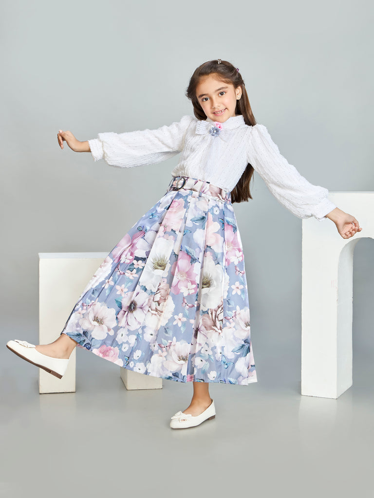 Girls Floral Print Skirt & Top 20286
