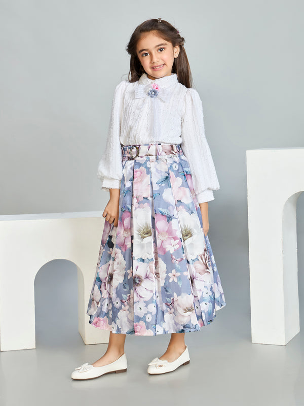 Girls Floral Print Skirt & Top 20286