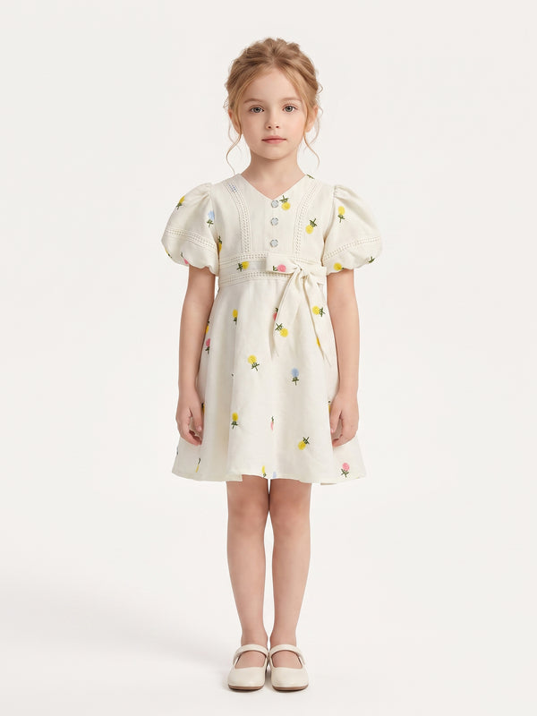 Girls Embroidered Dress 21507