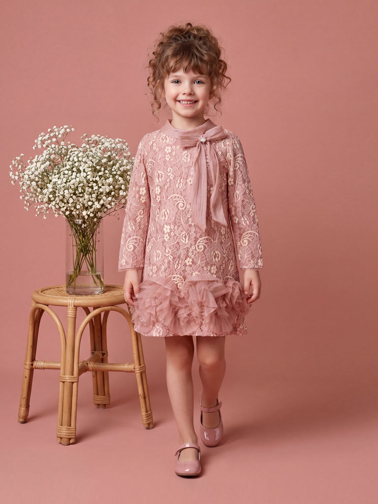 Girls Design Net Dress 21514