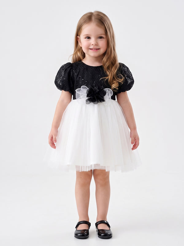 Girls Sequins Dress with Bow 21550