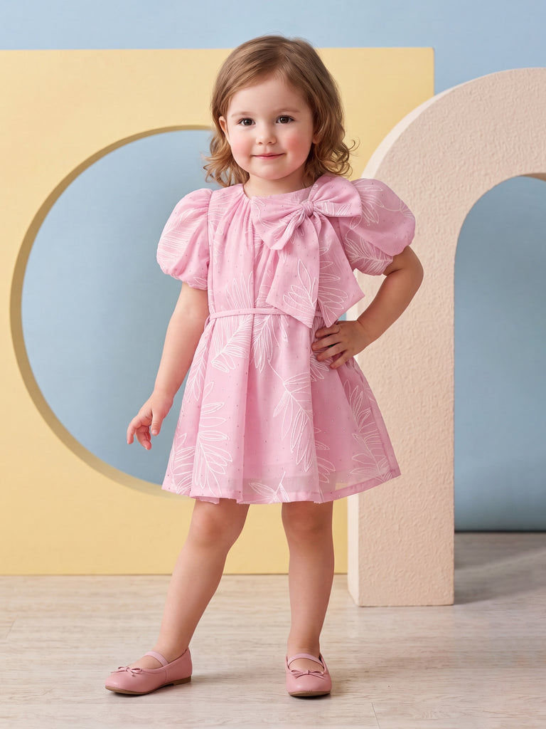 Girls Embroidered Dress with Belt 21552