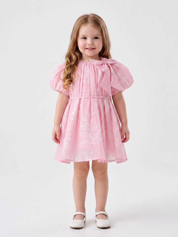 Girls Embroidered Dress with Belt 21552