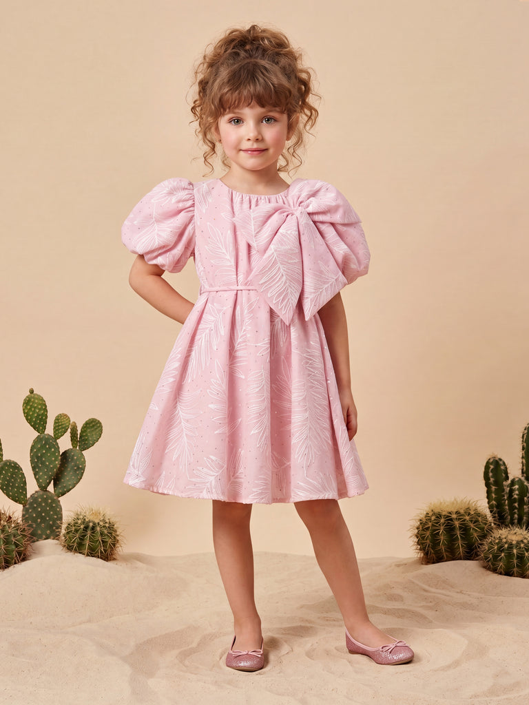 Girls Embroidered Dress with Belt 21553