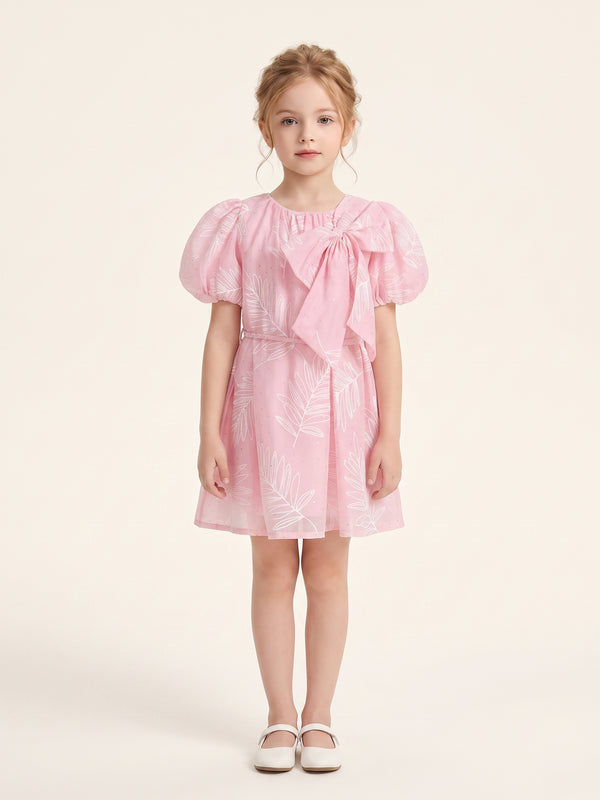 Girls Embroidered Dress with Belt 21553