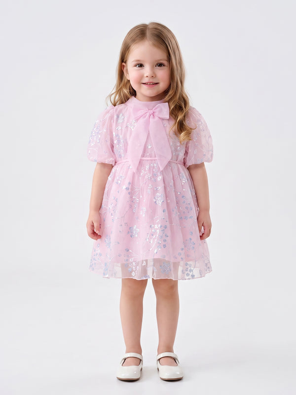 Girls Embroidered Dress with Belt 21561