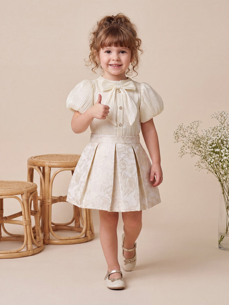 Girls Textured Skirt & Top 21758