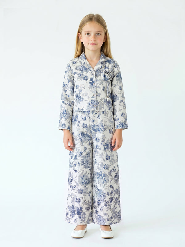 Girls Jaquard Pant & Top 22070