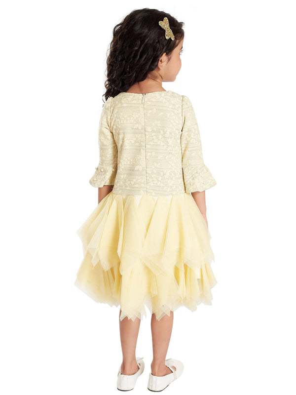 Girls Design Net Dress 18069