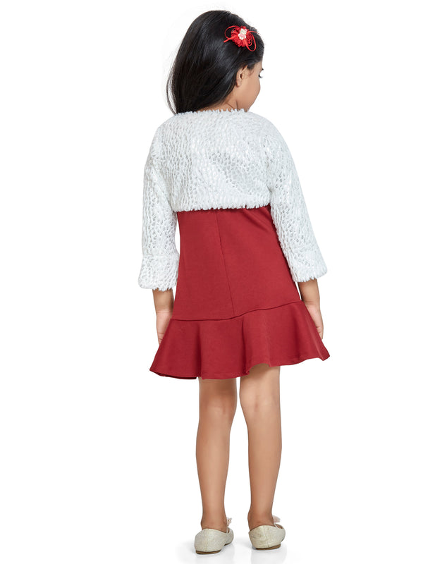 Girls Trendy Dress with Shrug 18095