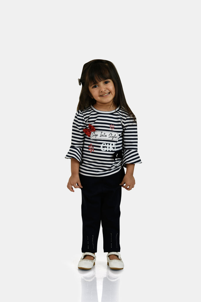 Girls Striped Jegging with Top 18195