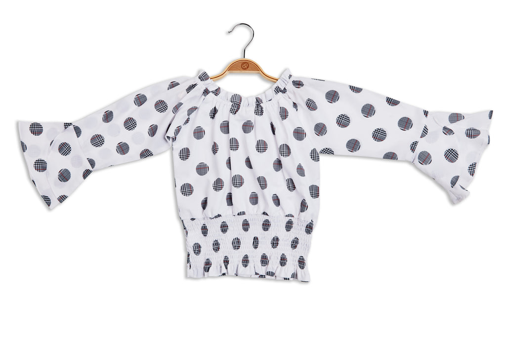 Girls Polka Dots Print Top 18113