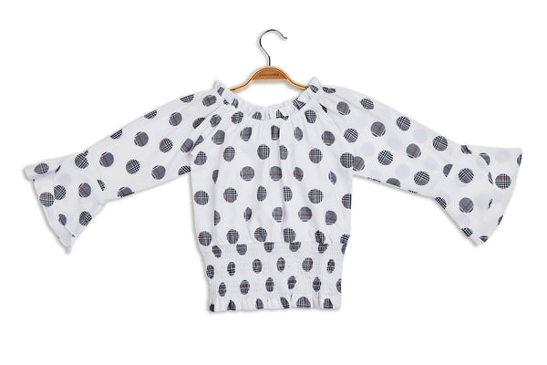 Girls Polka Dots Print Top 18113