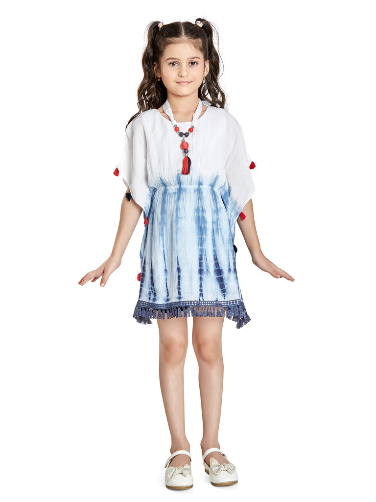 Girls Over Dyed Dress with Neckpiece 17827