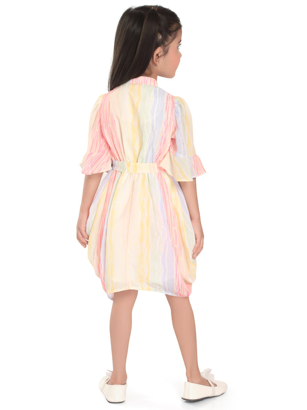 Girls Striped Dress with Belt 17895