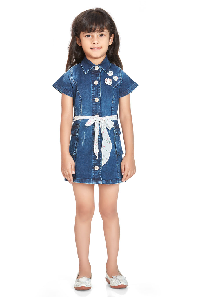 Girls Denim Dress 17906